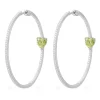 APM Monaco Hoop Earrings With Green Heart- Earrings