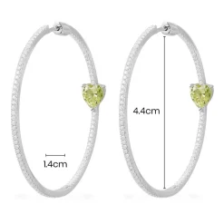 APM Monaco Hoop Earrings With Green Heart- Earrings