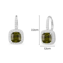 APM Monaco Hoop Earrings With Khaki Square Stones- Earrings