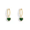 APM Monaco Hoop Earrings With Malachite Heart- Earrings