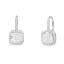 APM Monaco Hoop Earrings With Square Stones- Earrings