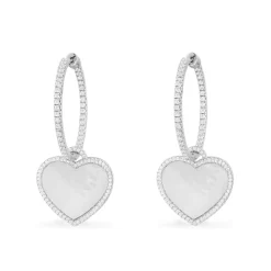 APM Monaco Hoop Earrings With White Nacre Heart- Earrings