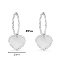 APM Monaco Hoop Earrings With White Nacre Heart- Earrings