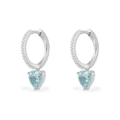 APM Monaco Huggie Earrings With Blue Heart- Earrings