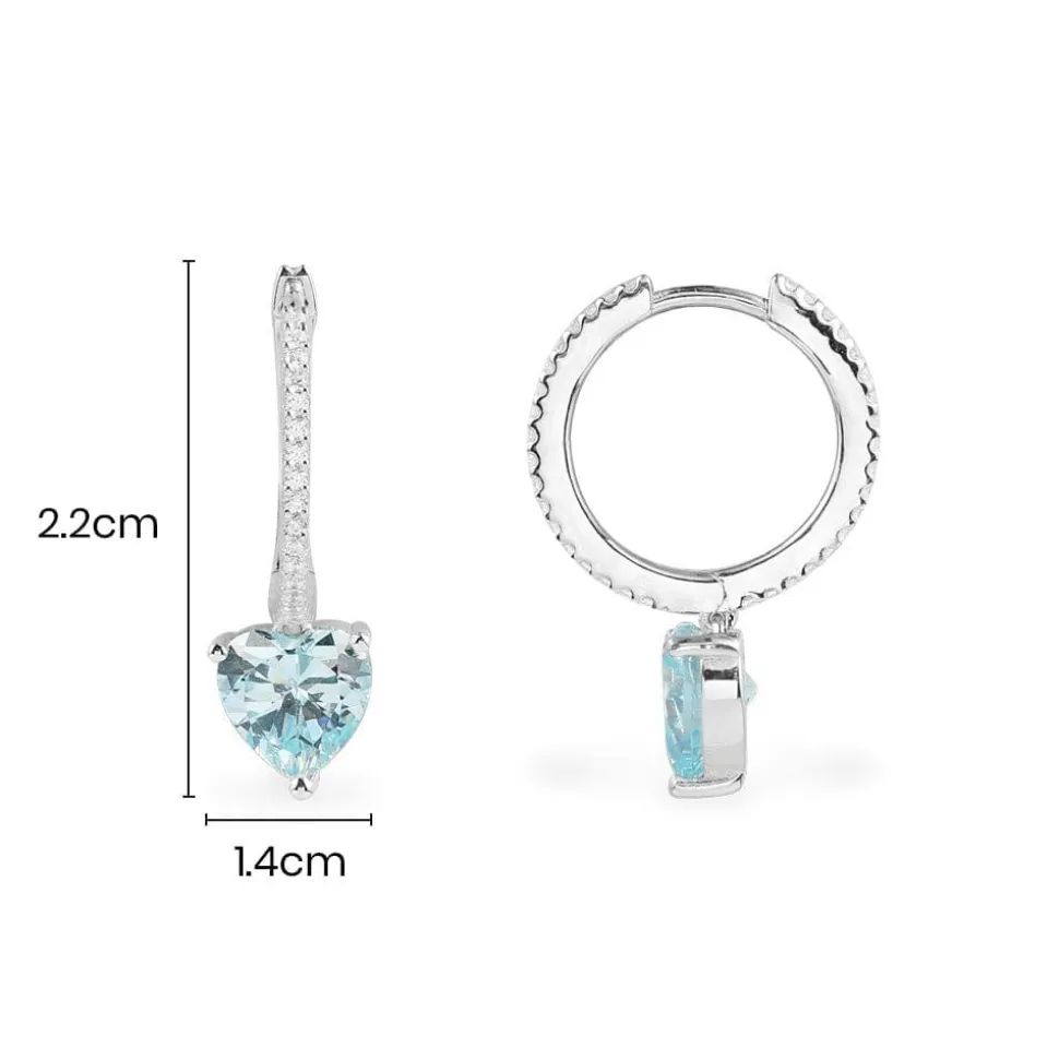 APM Monaco Huggie Earrings With Blue Heart- Earrings