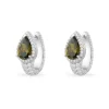 APM Monaco Huggie Earrings With Khaki Pear Stones- Earrings