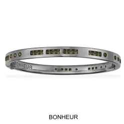 APM Monaco Khaki Bonheur Morse Code Bangle- Bracelets