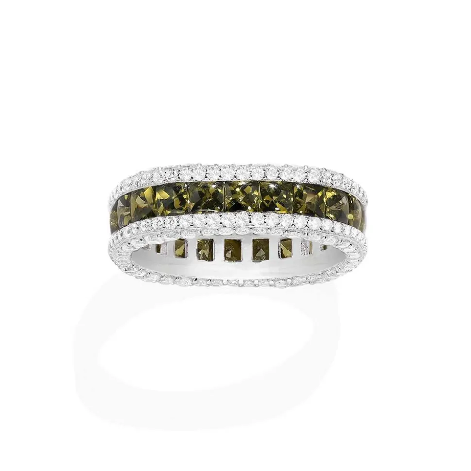 APM Monaco Khaki Pave Ring- Rings