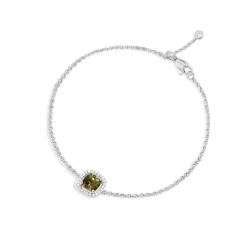 APM Monaco Khaki Pave Square Adjustable Bracelet- Bracelets