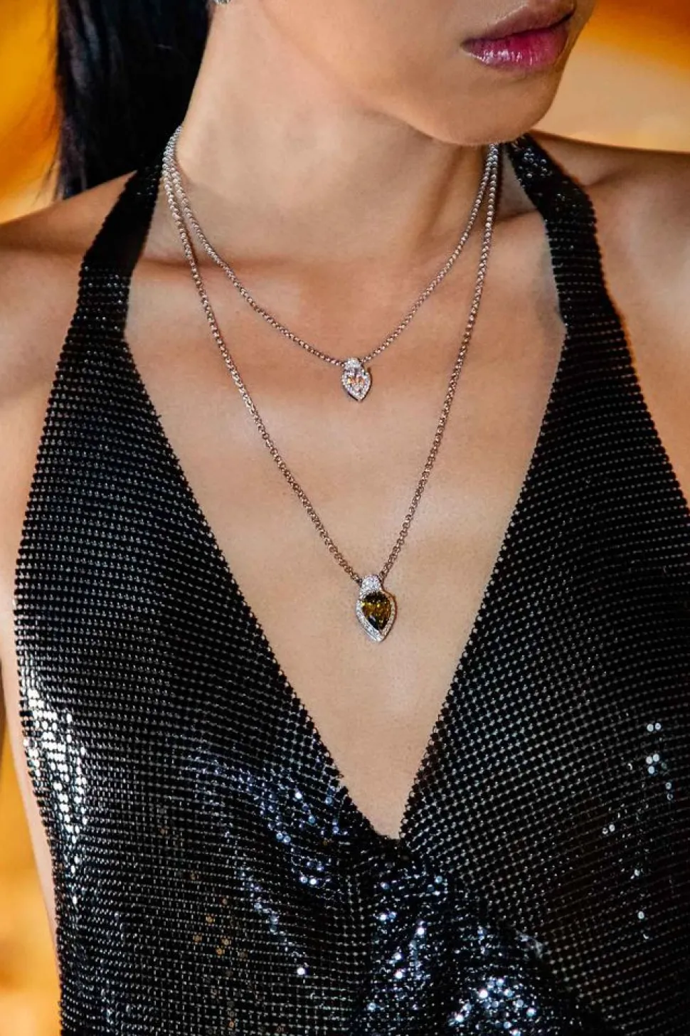 APM Monaco Khaki Pear Adjustable Necklace- Necklaces