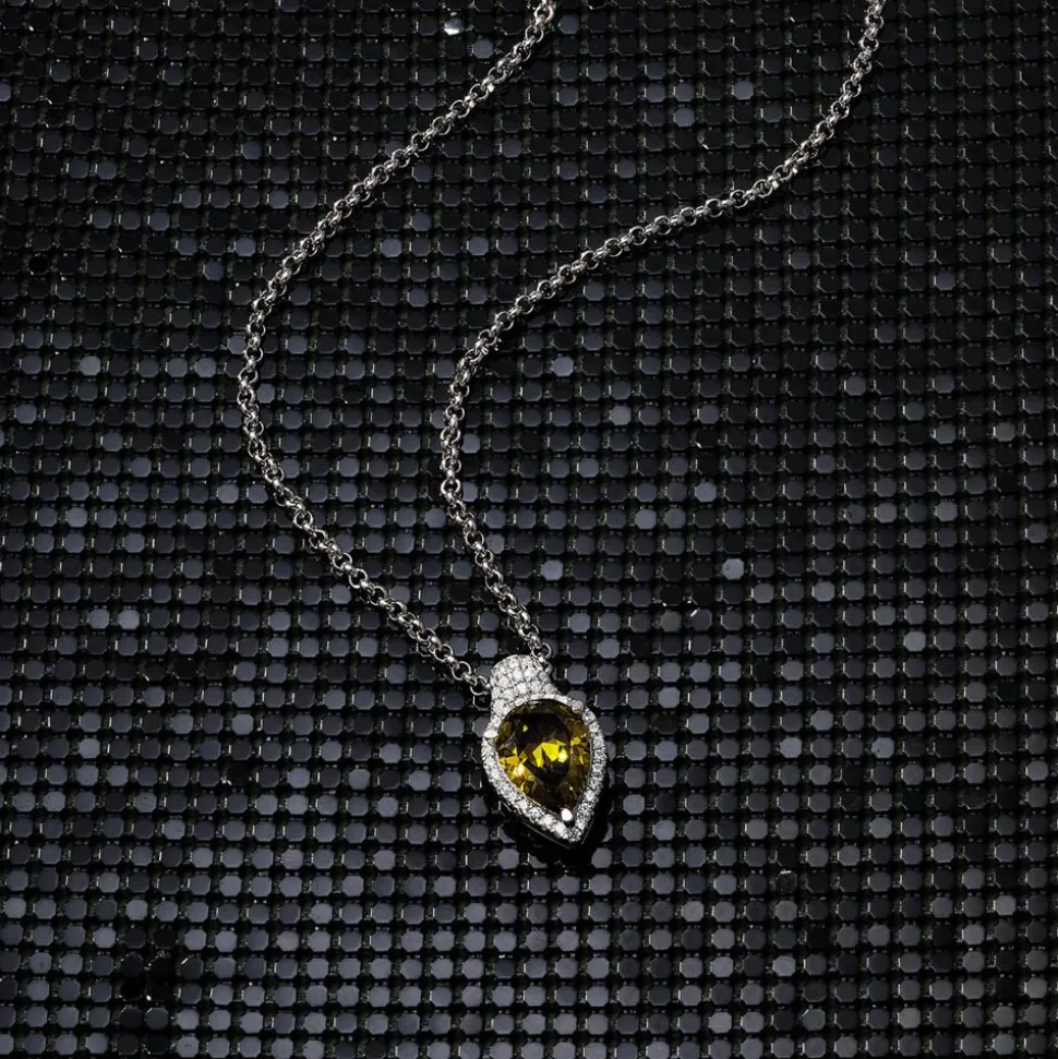 APM Monaco Khaki Pear Adjustable Necklace- Necklaces