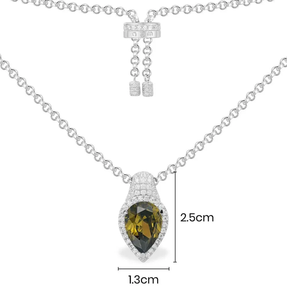 APM Monaco Khaki Pear Adjustable Necklace- Necklaces