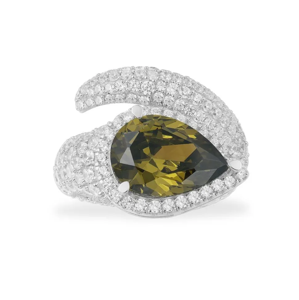 APM Monaco Khaki Pear Ring- Rings