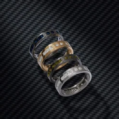APM Monaco Khaki Smile Morse Code Ring- Rings
