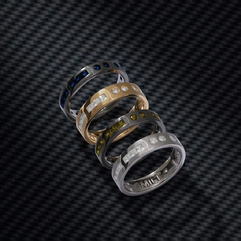 APM Monaco Khaki Smile Morse Code Ring- Rings