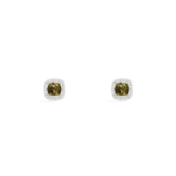 APM Monaco Khaki Square Stud Earrings- Earrings