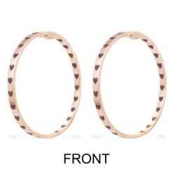 APM Monaco Large Chunky Hoop Earrings With Red Hearts- Earrings