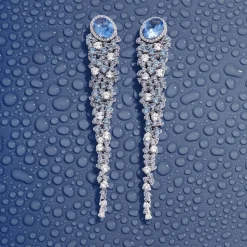 APM Monaco Long Lagoon Blue Drop Earrings- Earrings