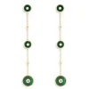 APM Monaco Long Malachite Chain Earrings- Earrings