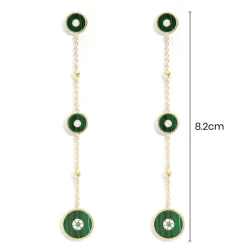 APM Monaco Long Malachite Chain Earrings- Earrings