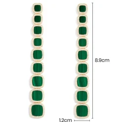 APM Monaco Long Malachite Earrings- Earrings