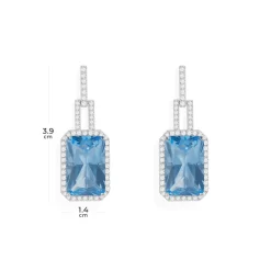 APM Monaco Long Statement Lagoon Blue Earrings- Earrings