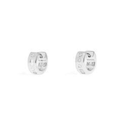 APM Monaco Love Morse Code Huggie Earrings- Earrings