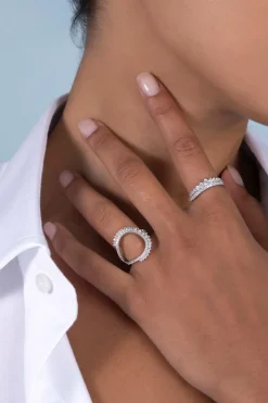 APM Monaco Lune Pave Ring- Rings