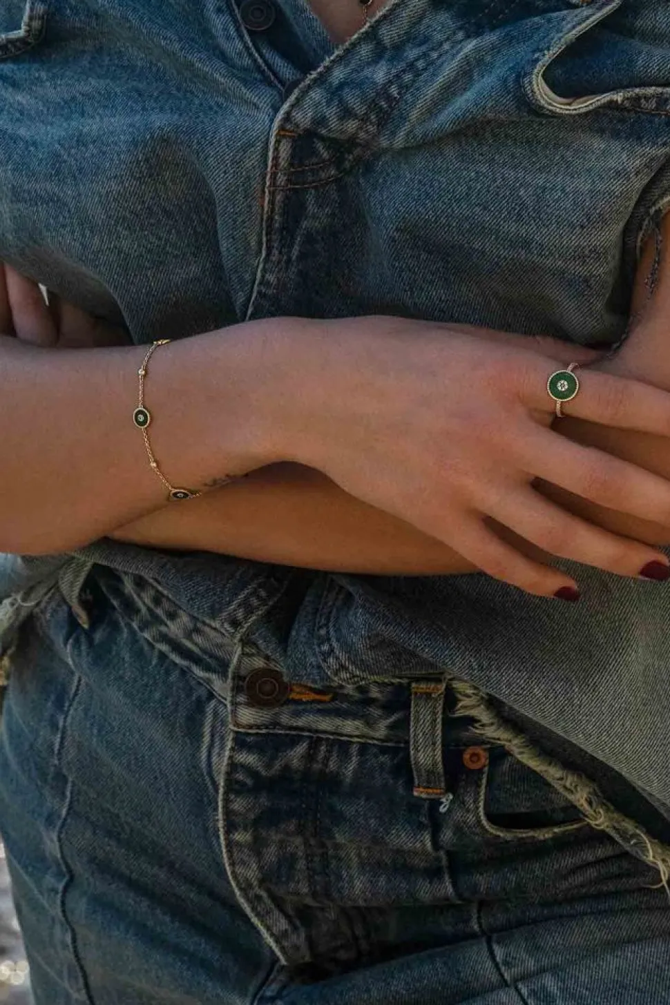 APM Monaco Malachite Adjustable Bracelet- Bracelets