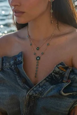APM Monaco Malachite Adjustable Necklace- Necklaces