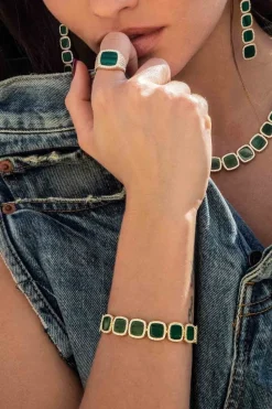 APM Monaco Malachite Bangle- Bracelets