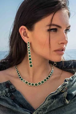 APM Monaco Malachite Choker- Necklaces