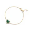 APM Monaco Malachite Heart Adjustable Bracelet- Bracelets