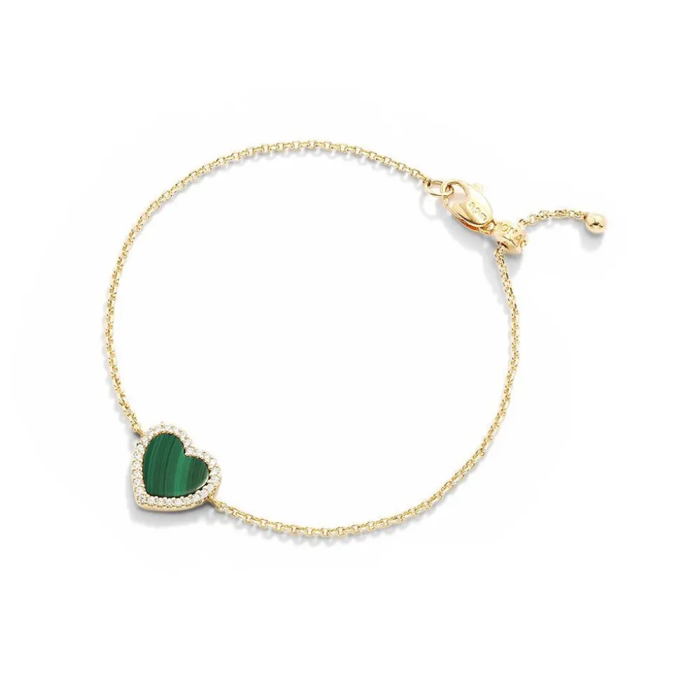 APM Monaco Malachite Heart Adjustable Bracelet- Bracelets