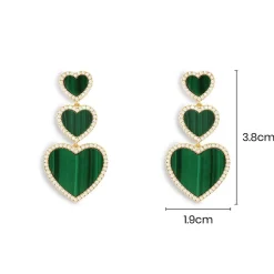 APM Monaco Malachite Heart Earrings- Earrings