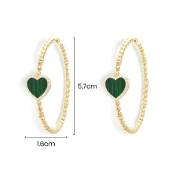 APM Monaco Malachite Heart Hoop Earrings- Earrings