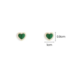 APM Monaco Malachite Heart Stud Earrings- Earrings