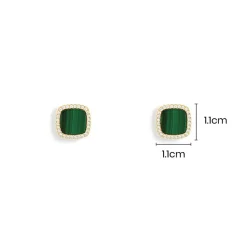 APM Monaco Malachite Stud Earrings- Earrings