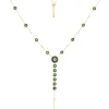 APM Monaco Malachite Y-Drop Adjustable Necklace- Necklaces