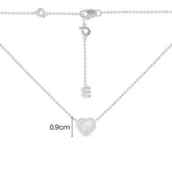 APM Monaco Mini White Nacre Heart Adjustable Necklace- Necklaces