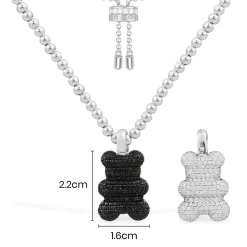 APM Monaco Mood Yummy Bear Adjustable Necklace With Beads- Necklaces
