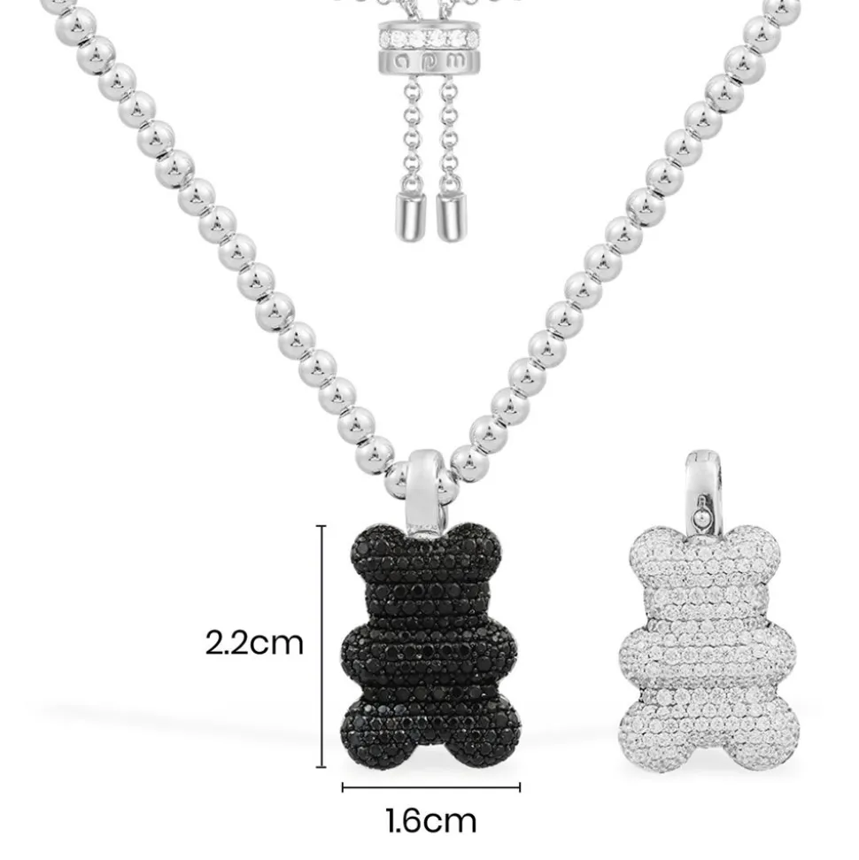 APM Monaco Mood Yummy Bear Adjustable Necklace With Beads- Necklaces