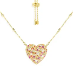 APM Monaco Multicolor Heart Adjustable Necklace- Necklaces
