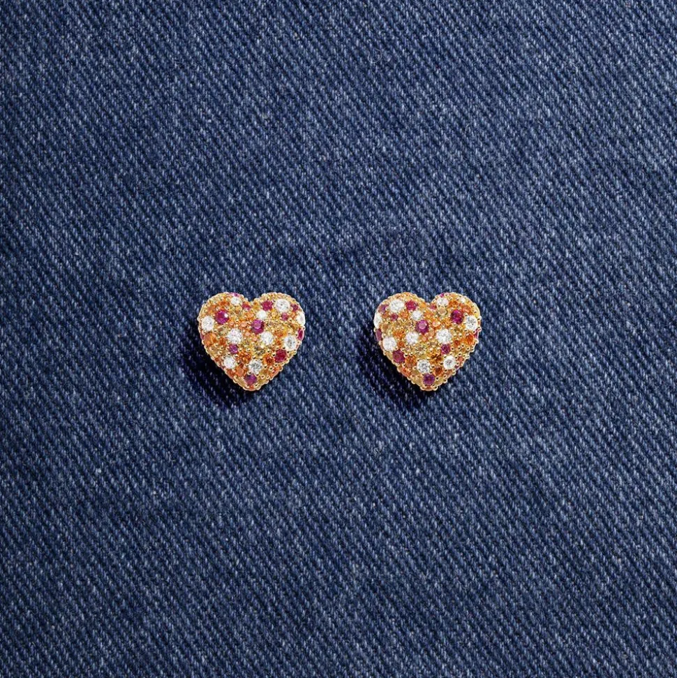 APM Monaco Multicolor Heart Earrings- Earrings