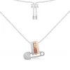 APM Monaco Multicolor Safety Pin Adjustable Necklace- Necklaces