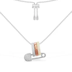 APM Monaco Multicolor Safety Pin Adjustable Necklace- Necklaces