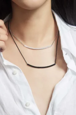 APM Monaco Pave Adjustable Necklace- Necklaces