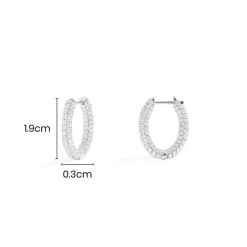 APM Monaco Pave Hoop Earrings- Earrings