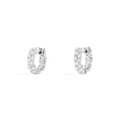 APM Monaco Pave Huggie Earrings- Earrings