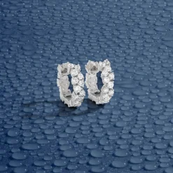 APM Monaco Pave Huggie Earrings- Earrings